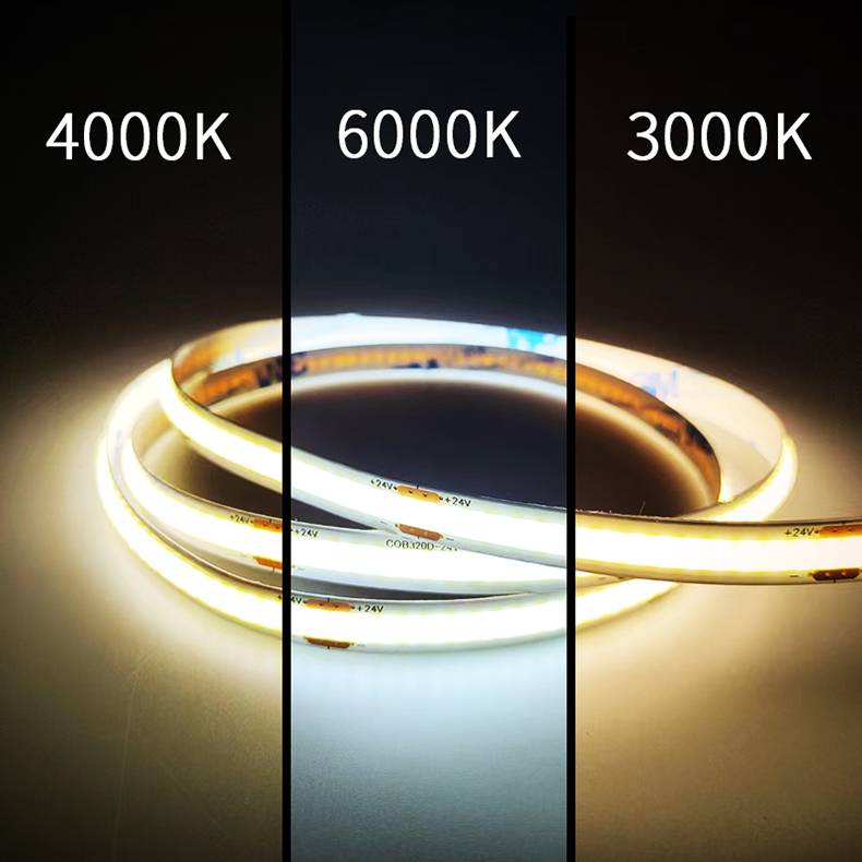 COB LED Light Strings 24V Remote Control Smart 3000K Warm White 8mm Copper Bedroom Ceiling TV Backlight Decoration