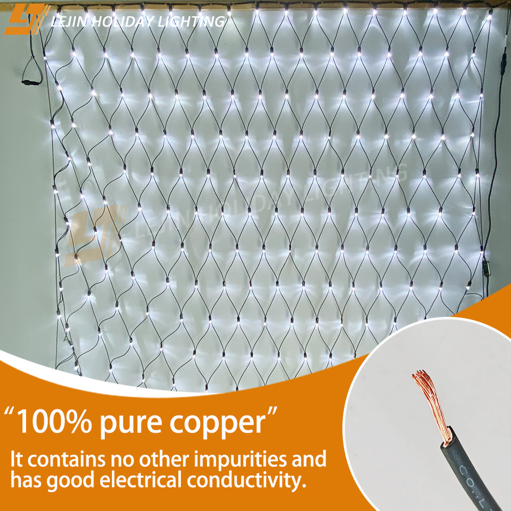 Architectural Hanging Decorations Outdoor Waterproof Rubber White LED Net Light