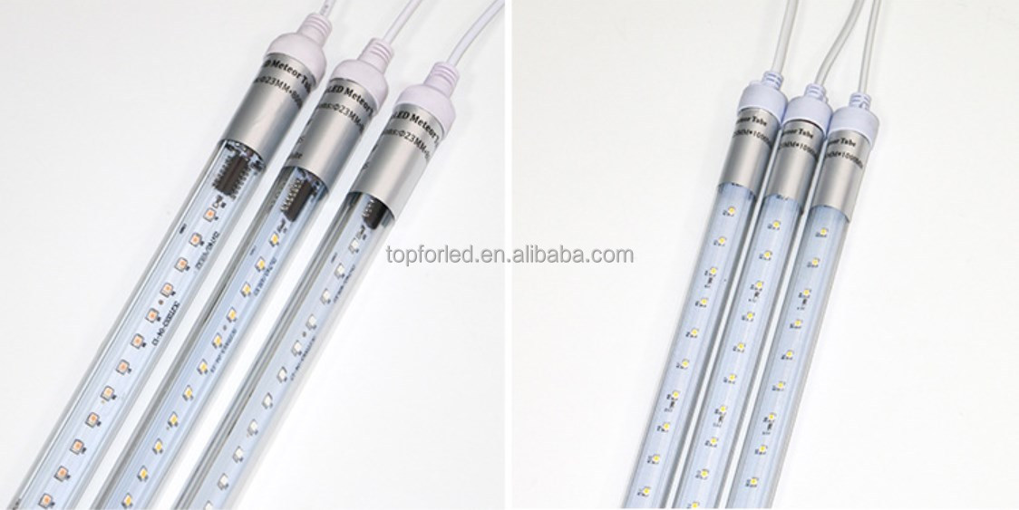 Outdoor Decoration Festival Atmosphere 220v 60cm Falling Star LED Christmas Tube Lights With T Connectors