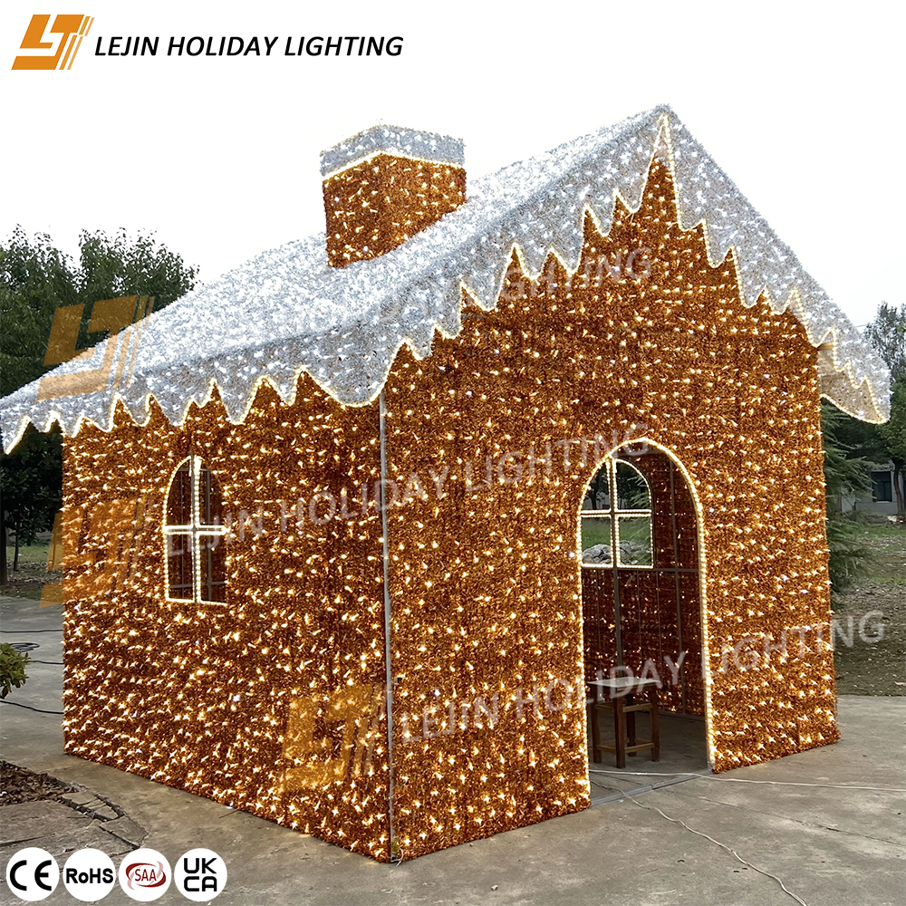 Rohs Large Square Light Warm White 3D House Decorative Lighting Motif Lights