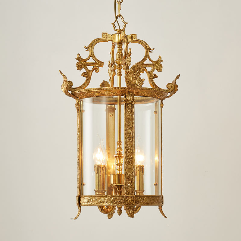 Custom European Style Vintage Lantern Lamp Decorative Lighting Solid Brass Pendant Ceiling Light