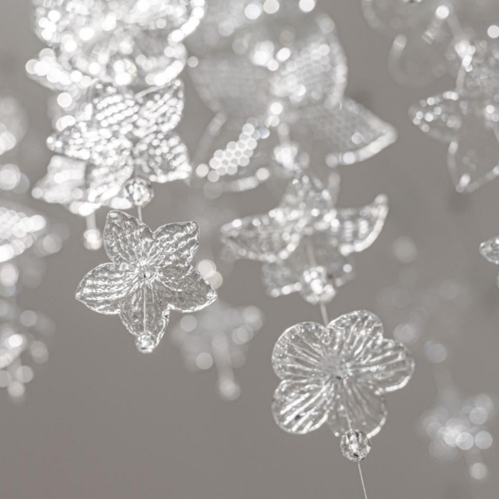 ANNO Artistic Glass Flower Gold Chandelier Detail 3