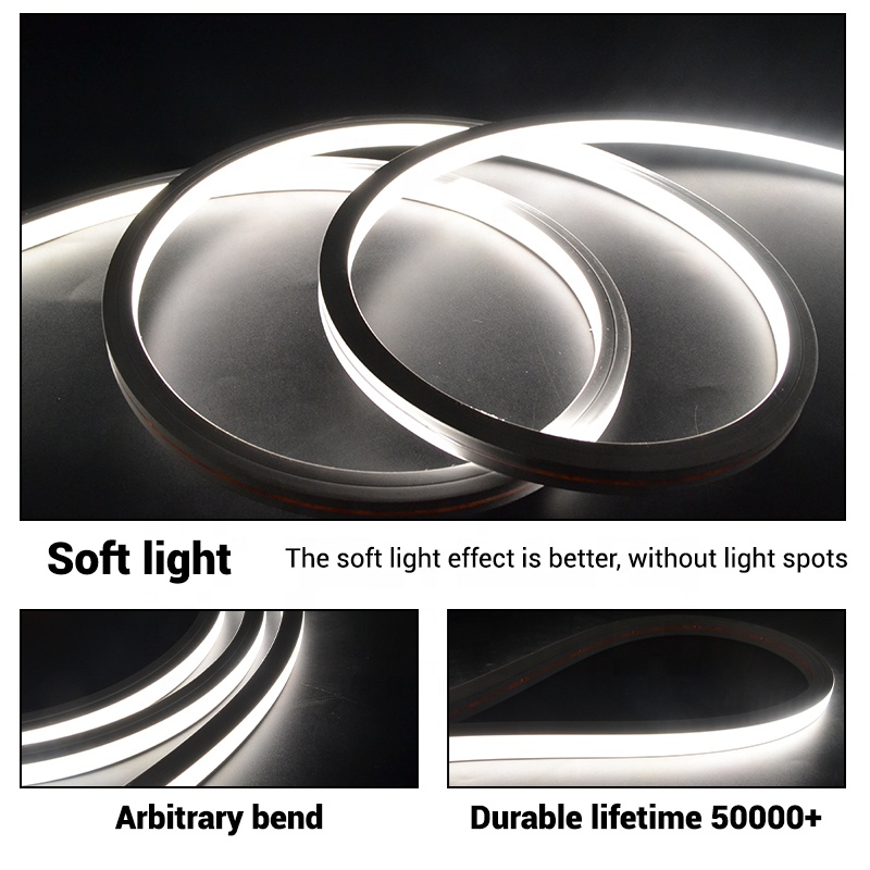 High Quality Wholesale Flexible Custom Led Neon Light Strips Ra90 120 LEDs/m Cuttable Silicone Neon Strip Supplier