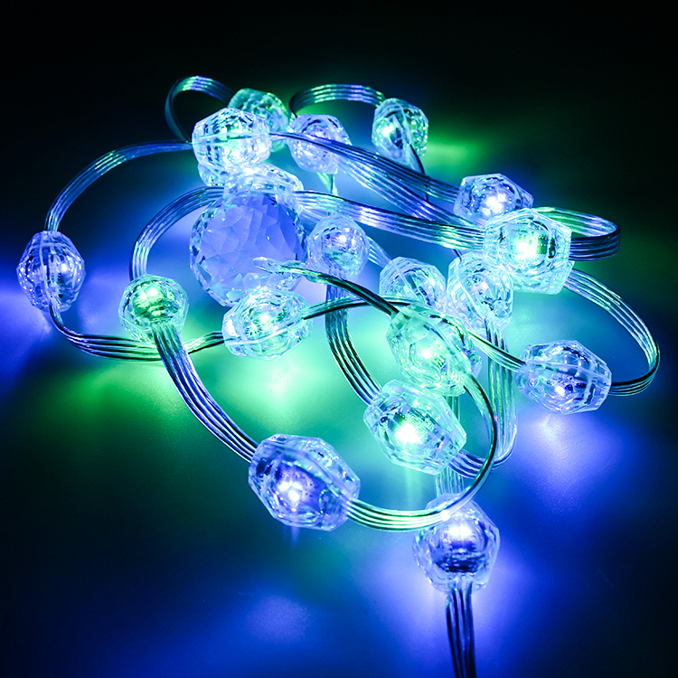 SHIJI Programmable RGB LED Ball Curtain Lights IP67 Waterproof Outdoor Indoor Point Lights For Holiday Decorations