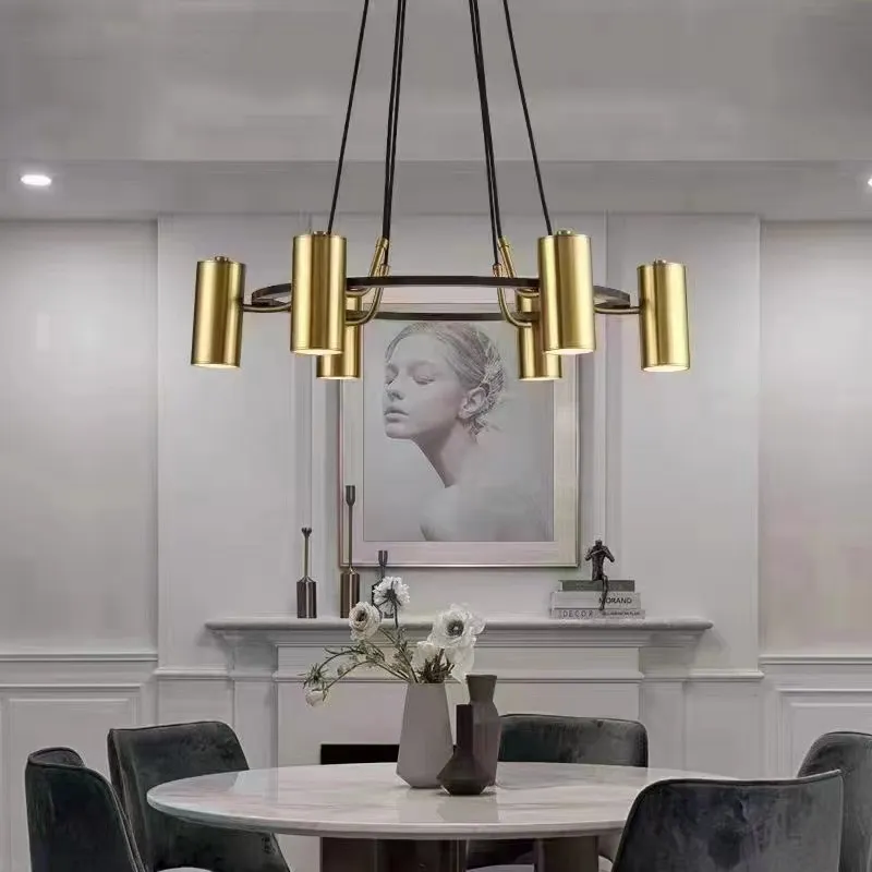 Vintage Style Brass Round LED Chandeliers Living Room Decorative Modern Home Decoration Lighting (ZY-T007)