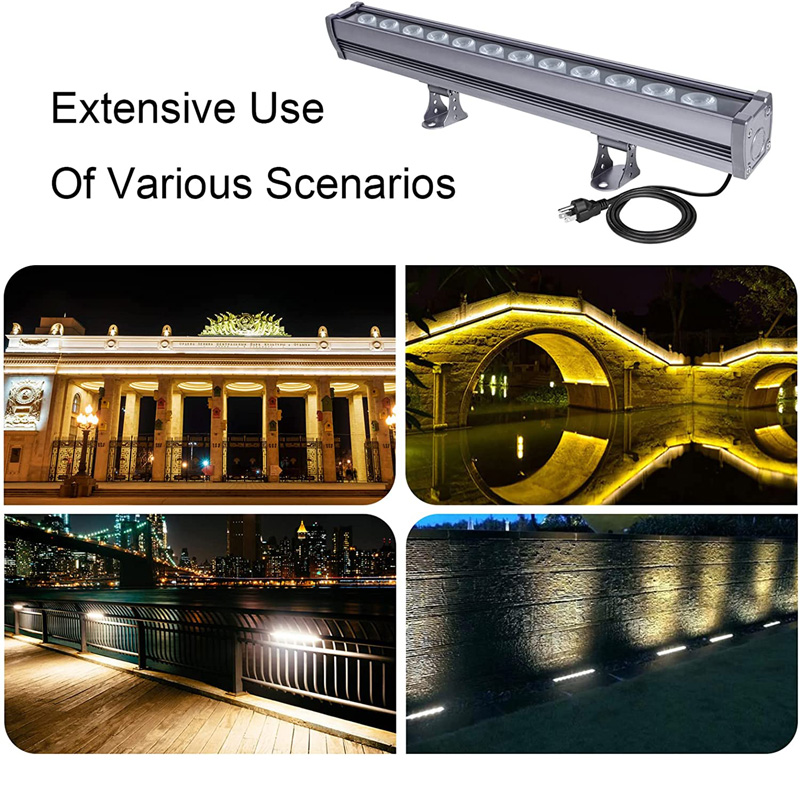Exterior Building Decoration Facade Lighting IP65 High Rise DMX RGB LED Linear Wall Washer Light for Architectural