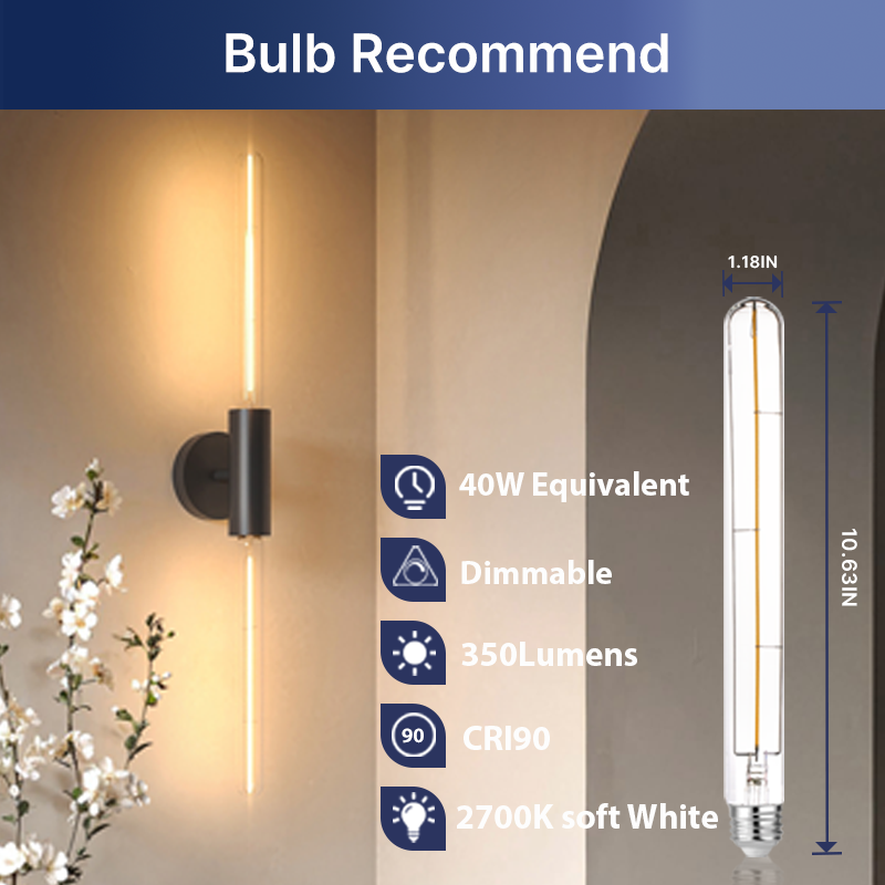 Modern Luxury Tubular Wall Lamp LED Light Custom Long Pole Glass Body Villa Living Room Bathroom Bedroom Background Wall Light