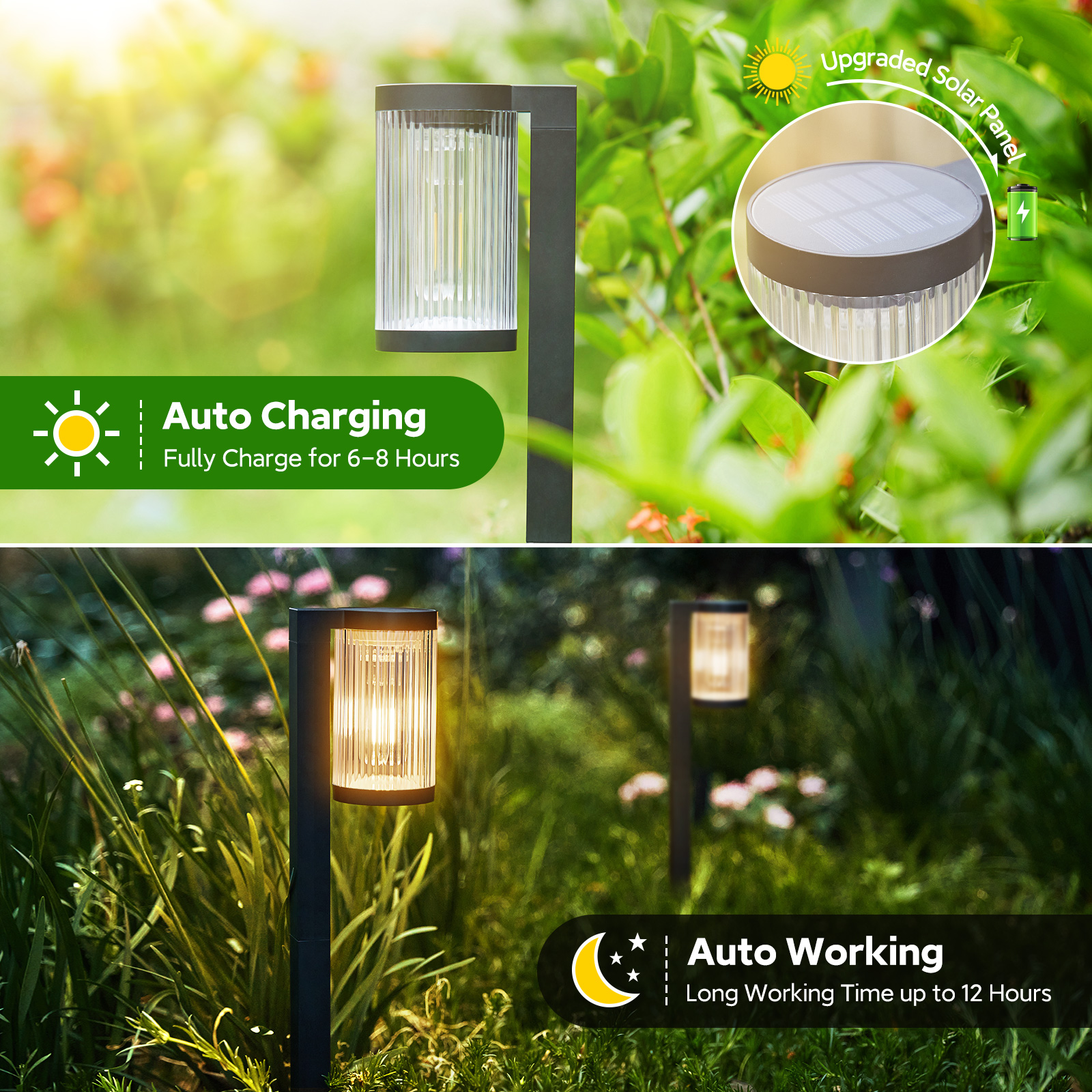 Modern LED Solar Garden Light Waterproof IP65 Landscape Pathway Lights for Walkway &amp; Lawn Decor Factory Wholesale
