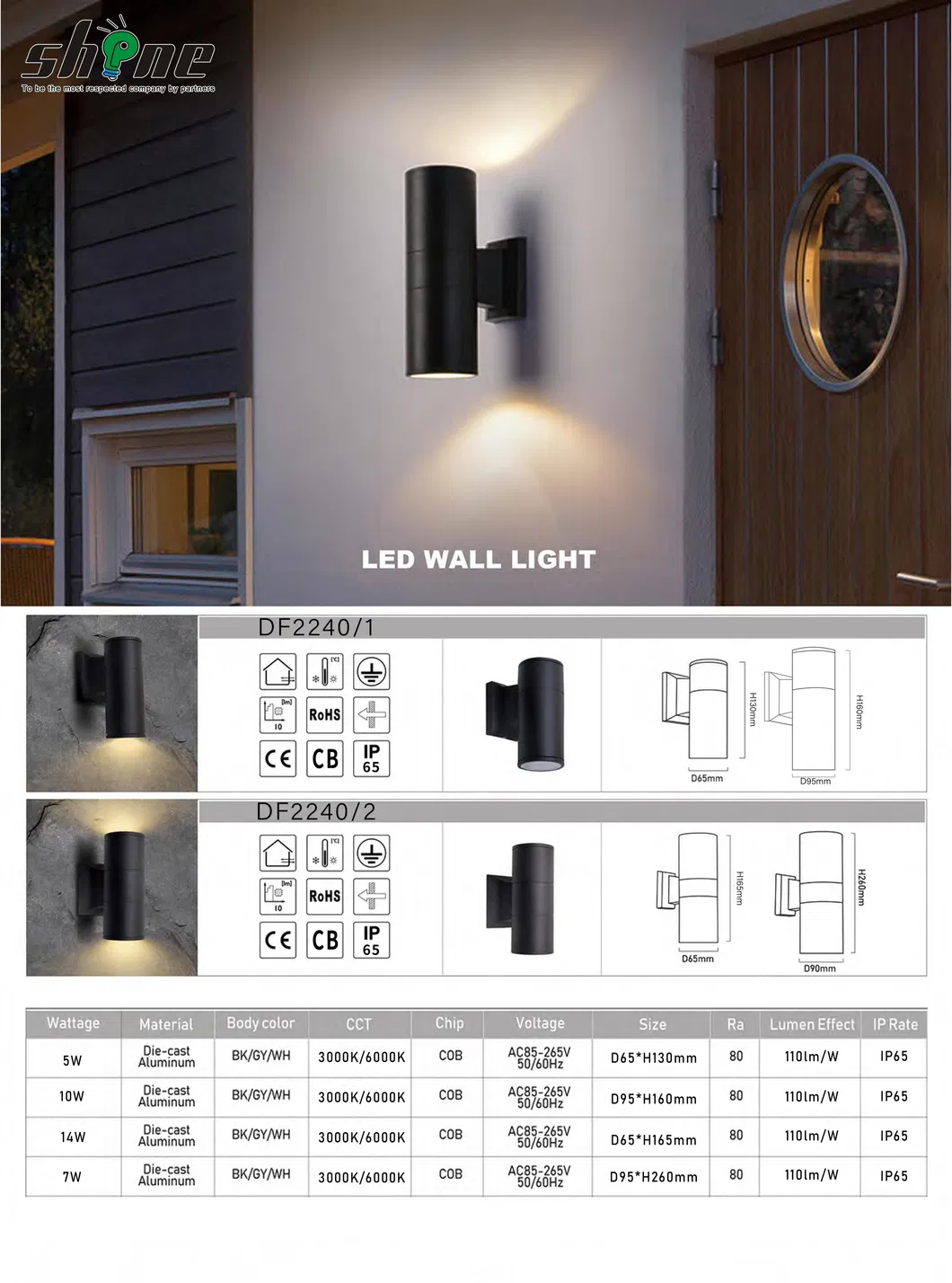 Aluminum Modern Decoration Home Indoor Wall Lamp Wall Mount LED Lighting