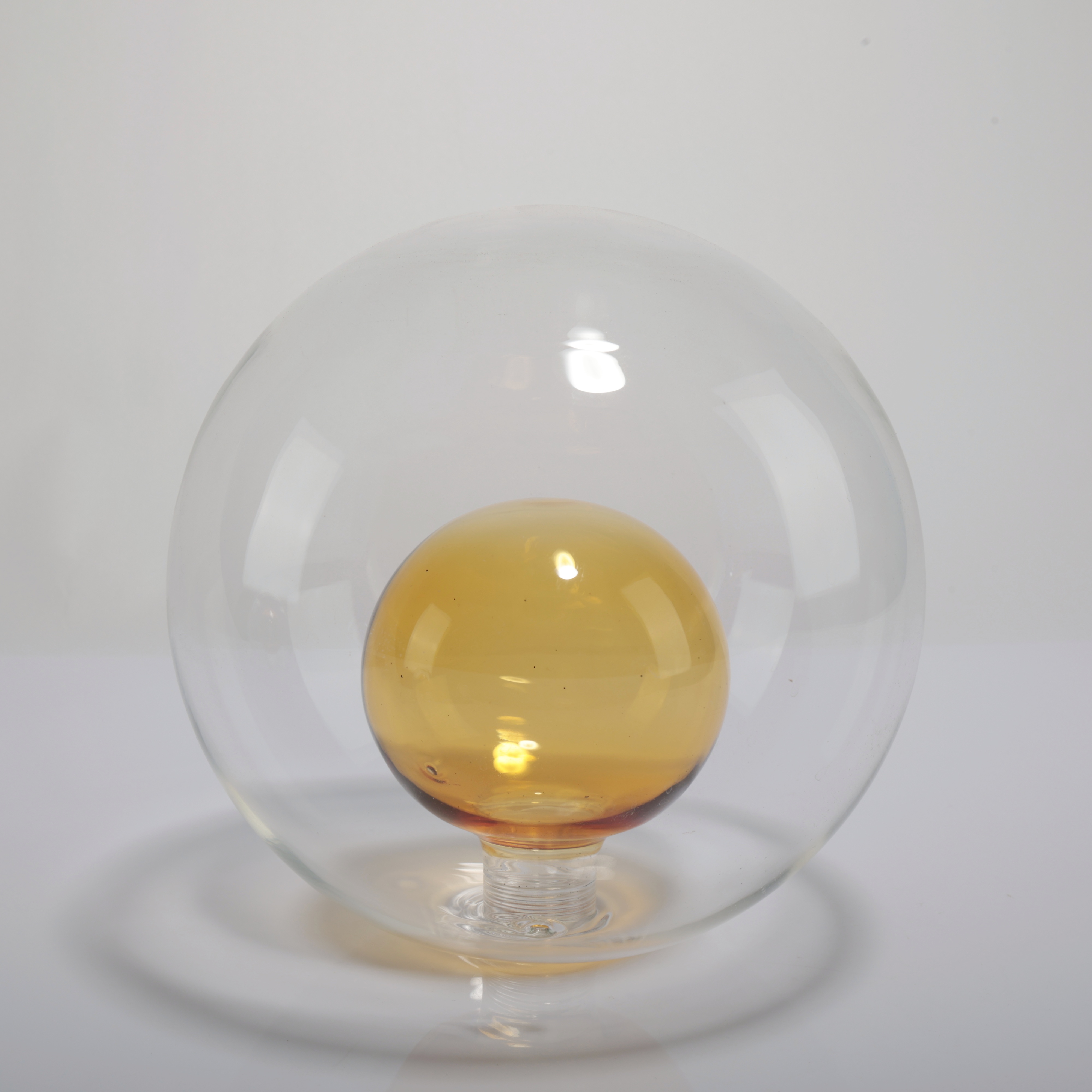 OEM Double-Wall Light Amber Yellow Blown Glass Lampshade Ceiling Lamps European Modern Handmade Eco-Friendly Borosilicate Indoor