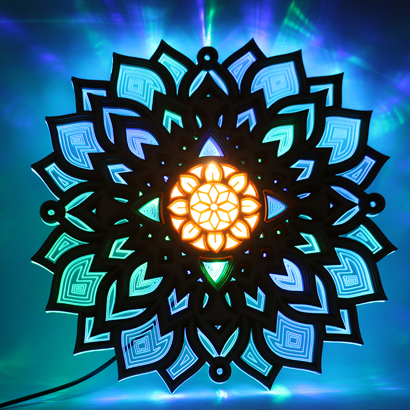 Modern Style Indoor LED Decorative Light Creative Mandala Wind Light