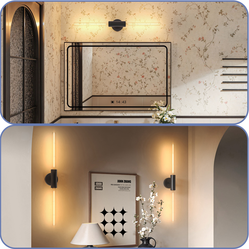 Modern Luxury Tubular Wall Lamp LED Light Custom Long Pole Glass Body Villa Living Room Bathroom Bedroom Background Wall Light