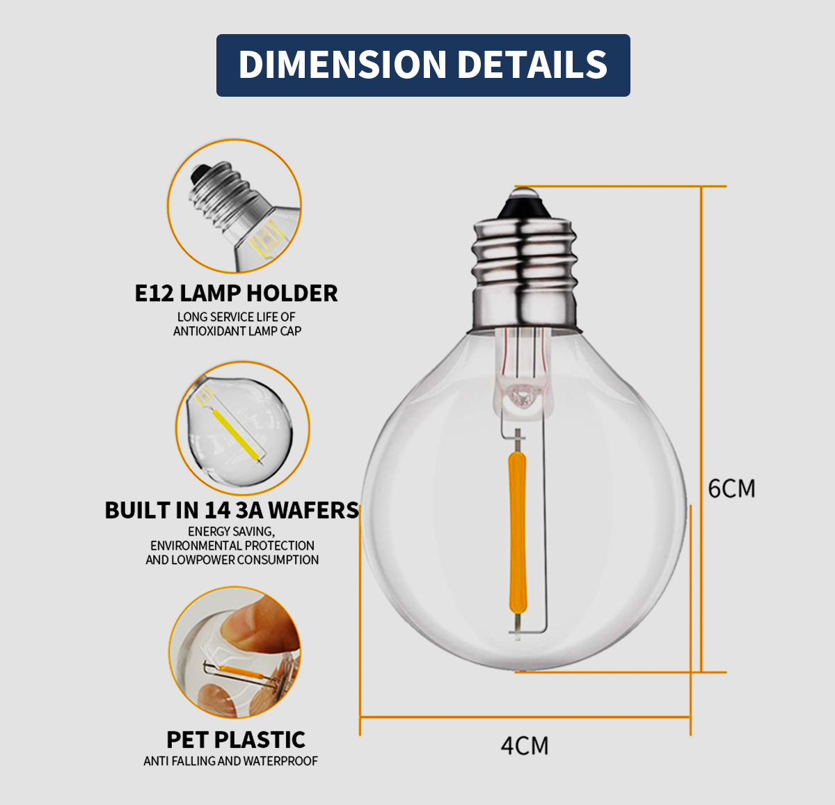 Warm White Festoon Hanging Bulbs