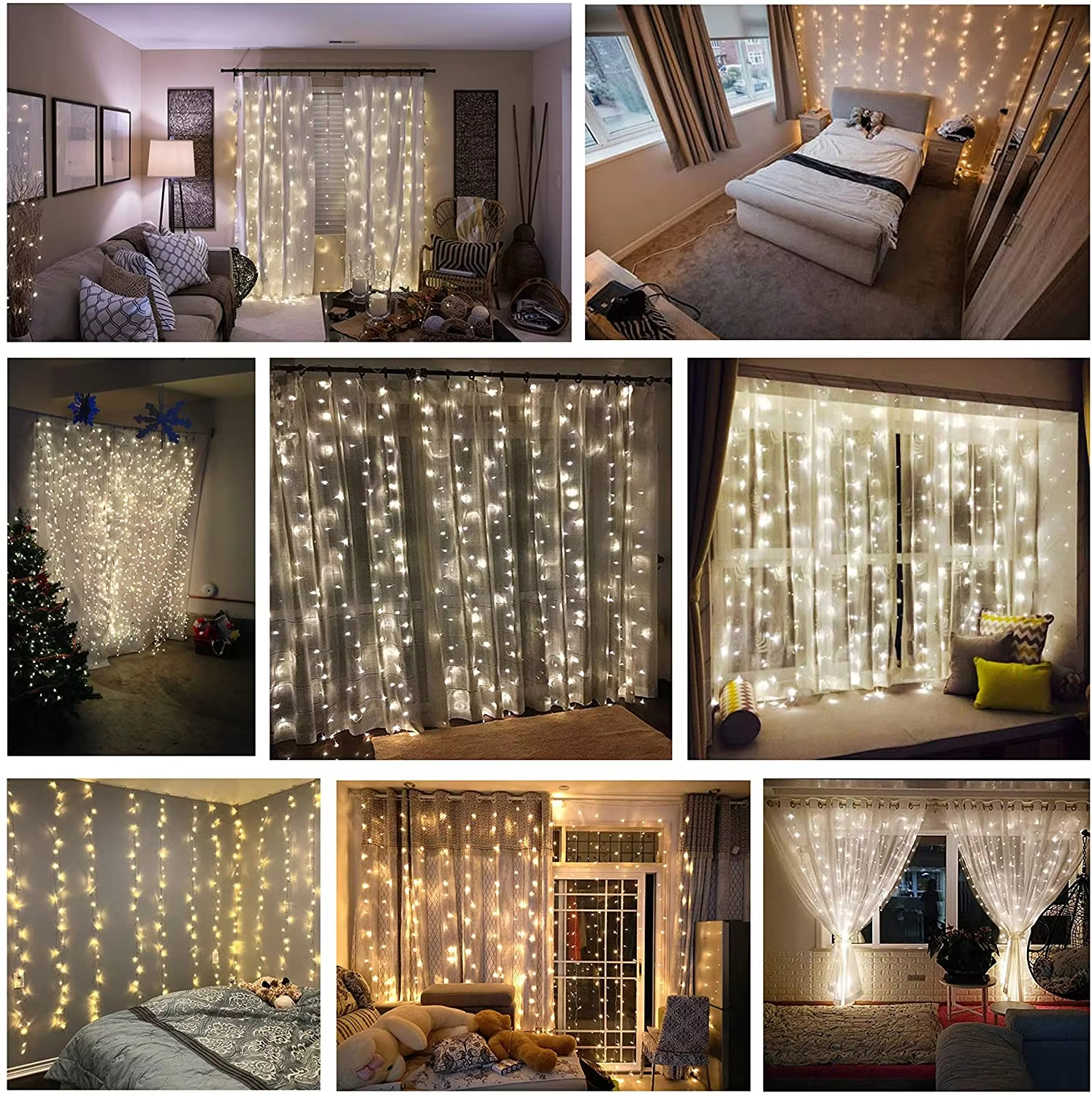 Waterproof High Quality IndooLED String Lights Festive Decor Glowing Star LED Curtain Hanging Lights for Party Christmas