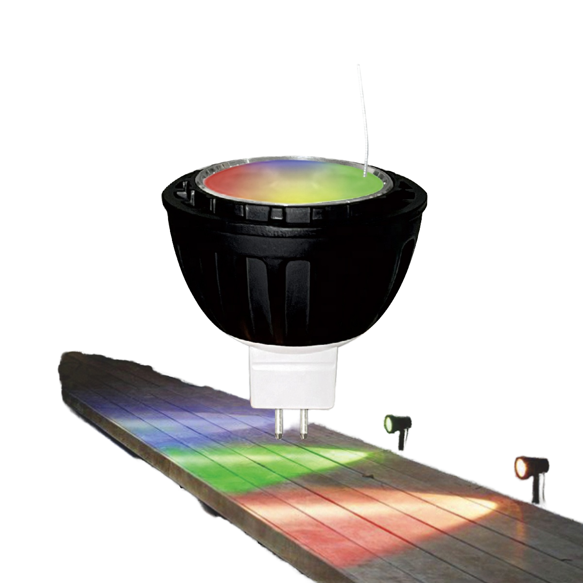 Waterproof MR16 LED Smart Light Bulb 6W RGBCW 30/40/60deg Wi-Fi BT Control Aluminum Glass Body for Landscape Garden Lighting