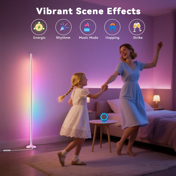 Daybetter Modern RGBIC Smart LED Corner Light APP Control Multi-function Change Color Ambient Light for Indoor Use