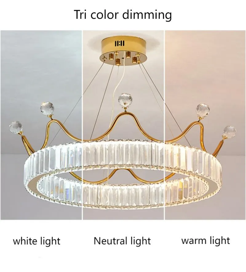 Luxury Gold Modern Crystal Big Chandelier LED Lighting for Bed Room Kitchen Hotel Indoor Decorative Pendant Lamp (ZY-QS-0058)