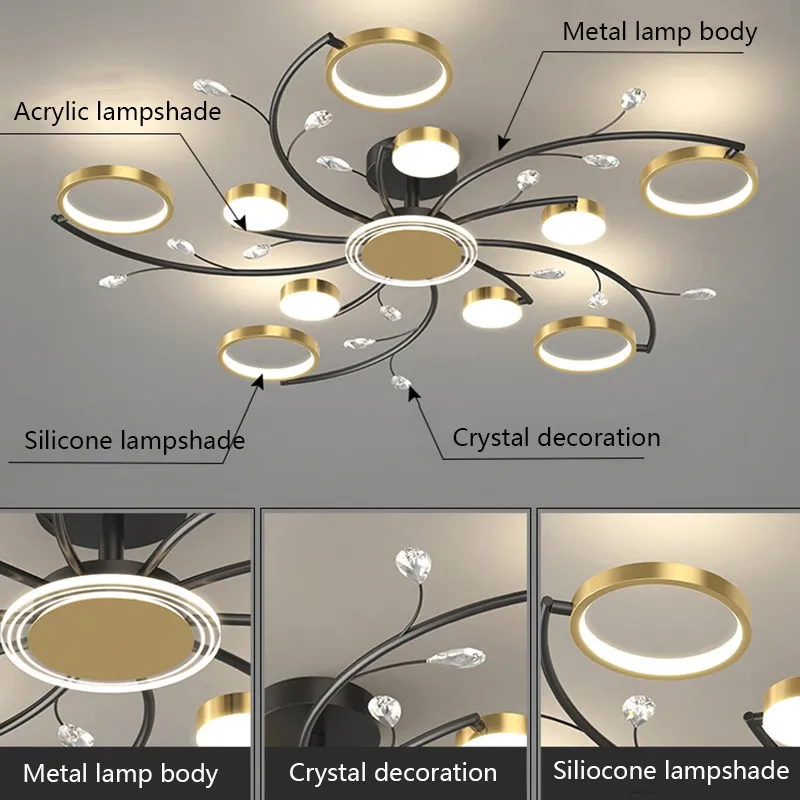 Decorative Ceiling Light Modern Vintage Round LED Ceiling Lamp