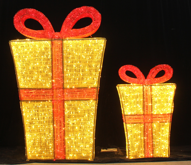 Customized Iron Tree 3D Motif LED Light for Christmas Outdoor Decoration