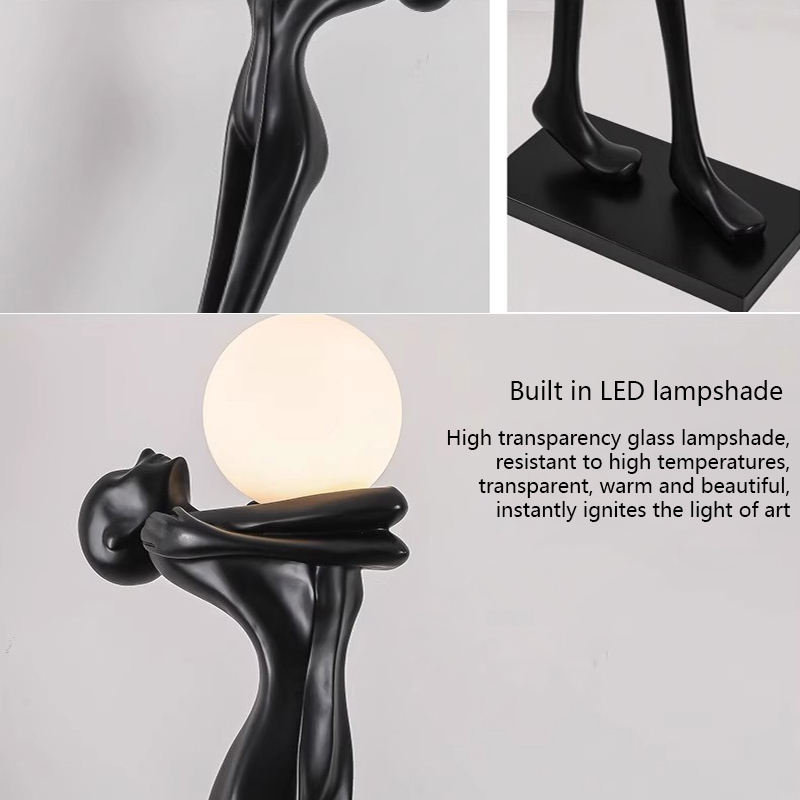 Modern Large Standing Floor Lamps Creative Home Design Humanoid Art Sculpture LED Light for Hotel Lobby Living Room Decoration