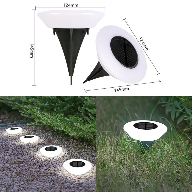 Waterproof New Solar Ground Light Park Landscape Powered Rechargeable Panel Decorative Lawn Floor Pathway Lights Garden