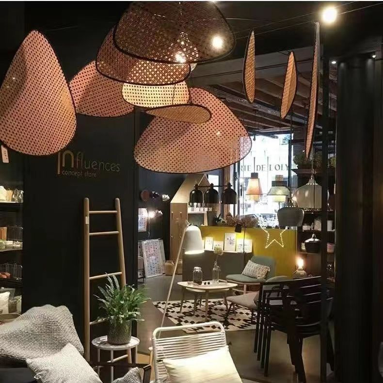 Modern Vintage Decorative Creative Rattan Pendant Lighting Lamp Light Homestay Chinese Restaurant