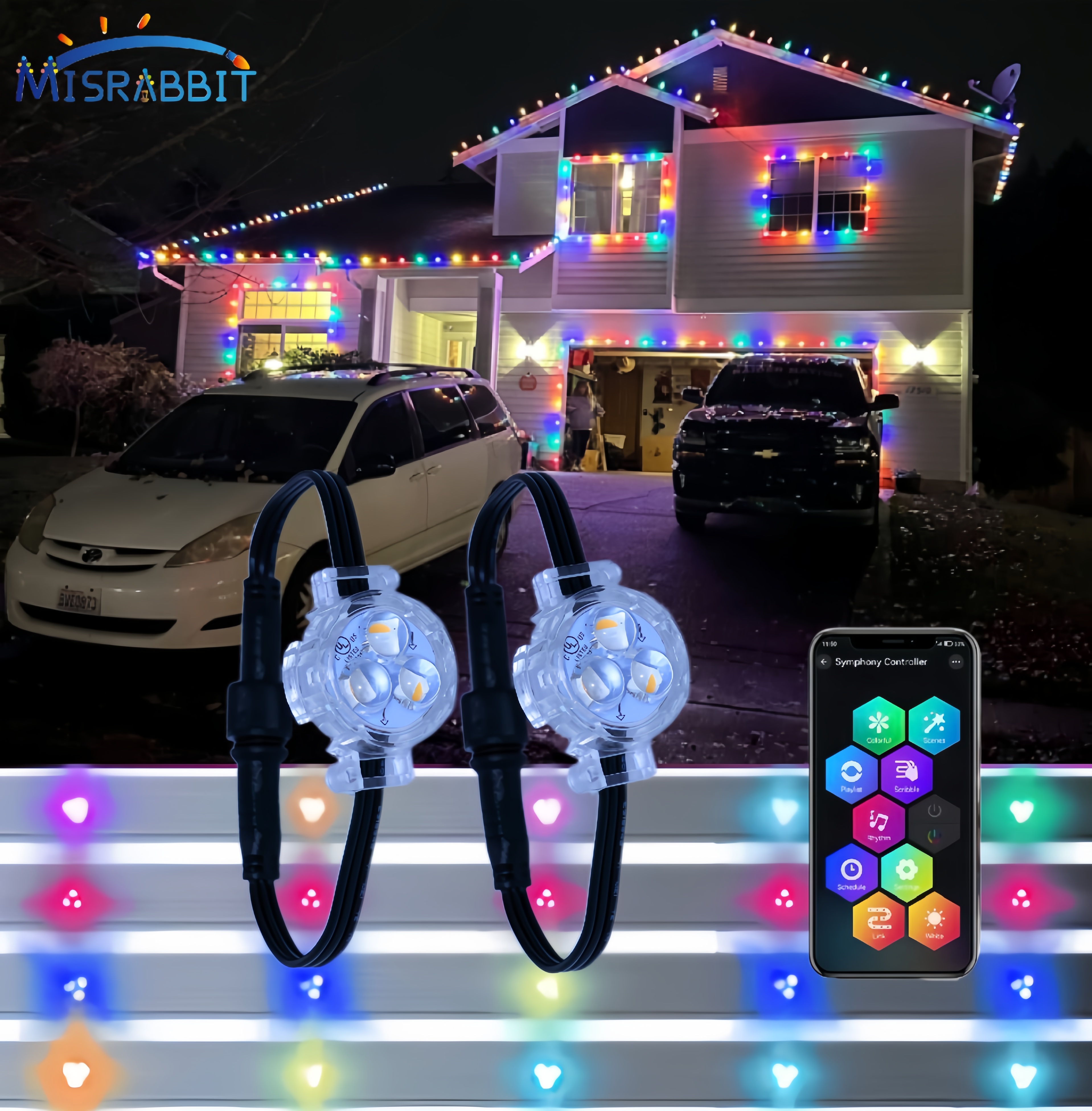 Misrabbit Hot Sale Christmas Dc12V 30mm RGBW Permanent Pixel Lighting Outdoor with Aluminum Track IP68 Lights Multi-year Use