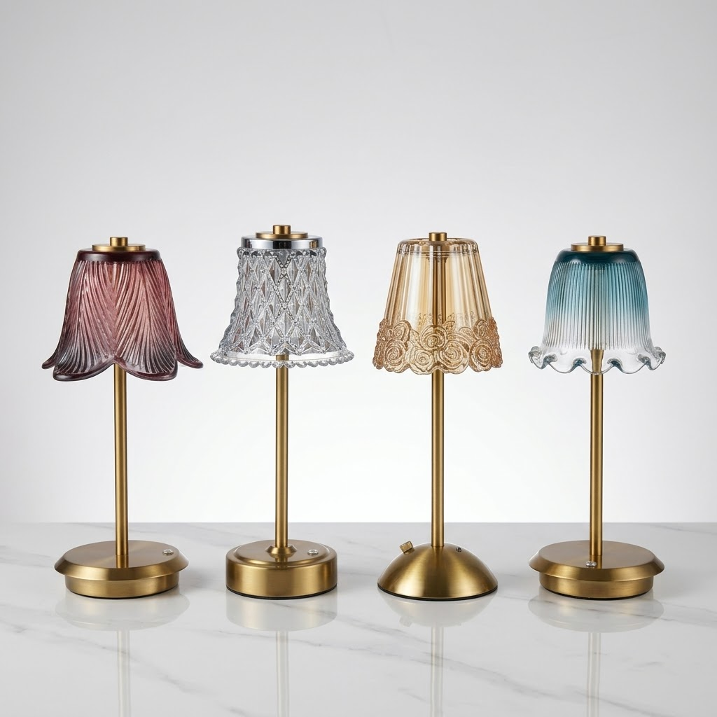 2026 Modern Hotel Decor Ambient Rechargeable Dimmable Touch LED Touch Switch Indoor Cordless Restaurant Luxury Glass Table Lamp