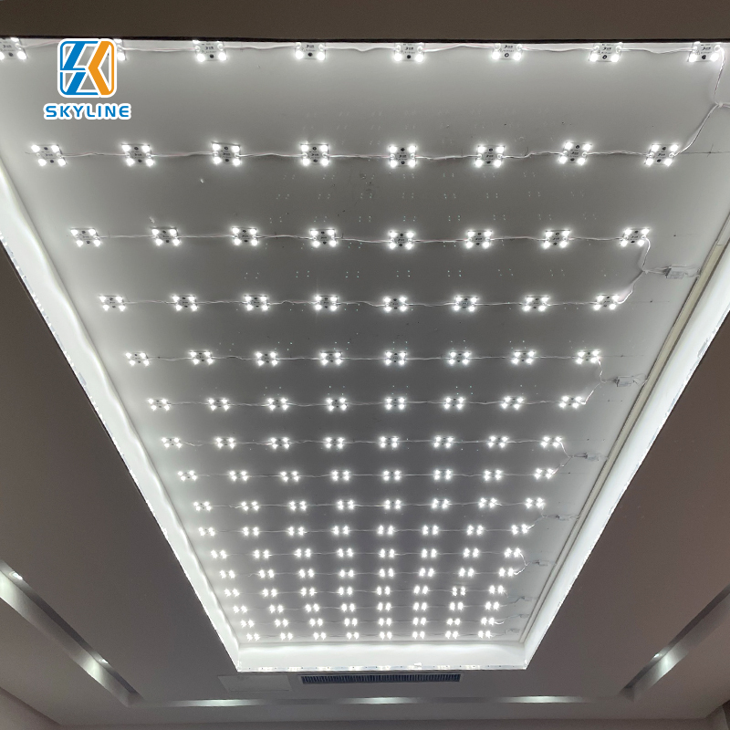 Soft Film Rectangle Aluminum Ceiling Transparent White Fireproof Membrane Design Architectural PVC Indoor Light Box Decorative
