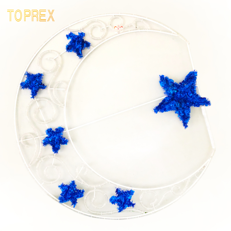 Toprex Large Outdoor Decorative Metal Ramadan Star &amp; Moon Decoration Eid Lighting