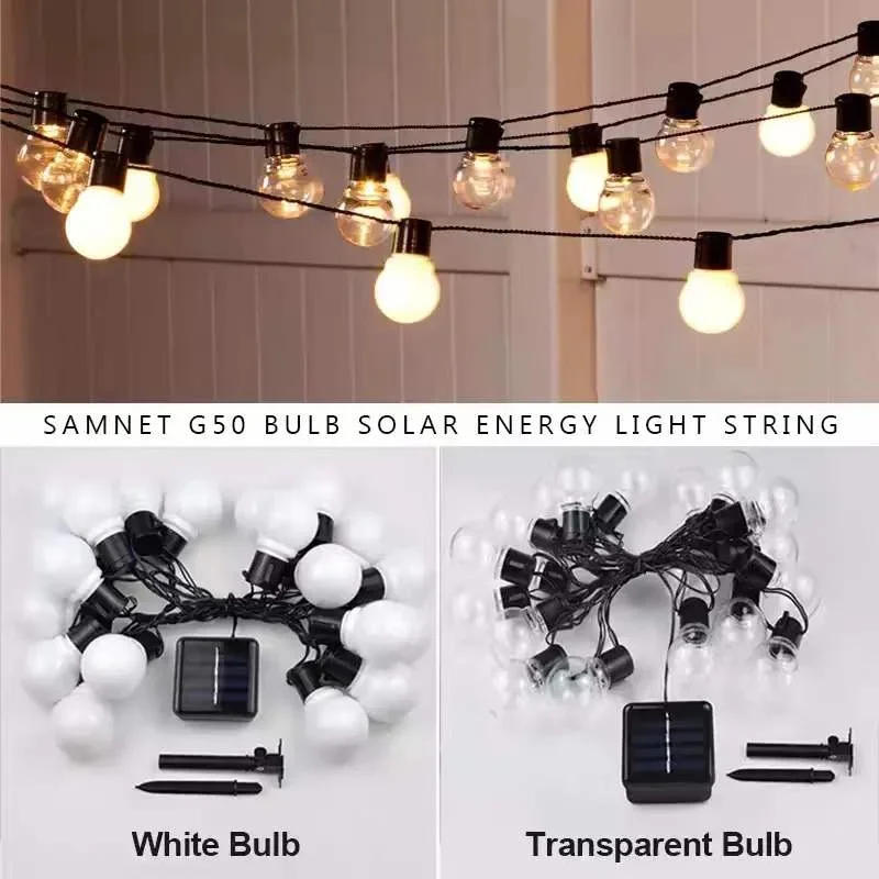 Outdoor Garden Camp LED Fairy Lights IP65 Waterproof Garland String 23M G40 for Tent Christmas Wedding Party Ornament