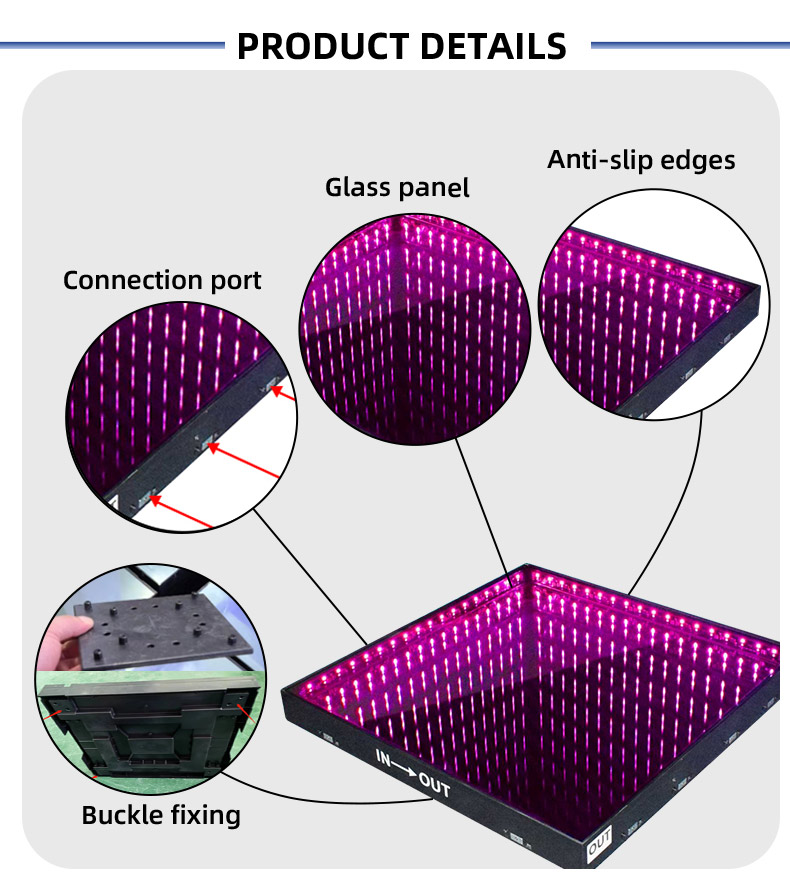 JY Magnetic Led Dance Floor Interactive Pressure Sensitive LED Floor Tiles For Home Wedding Events Disco