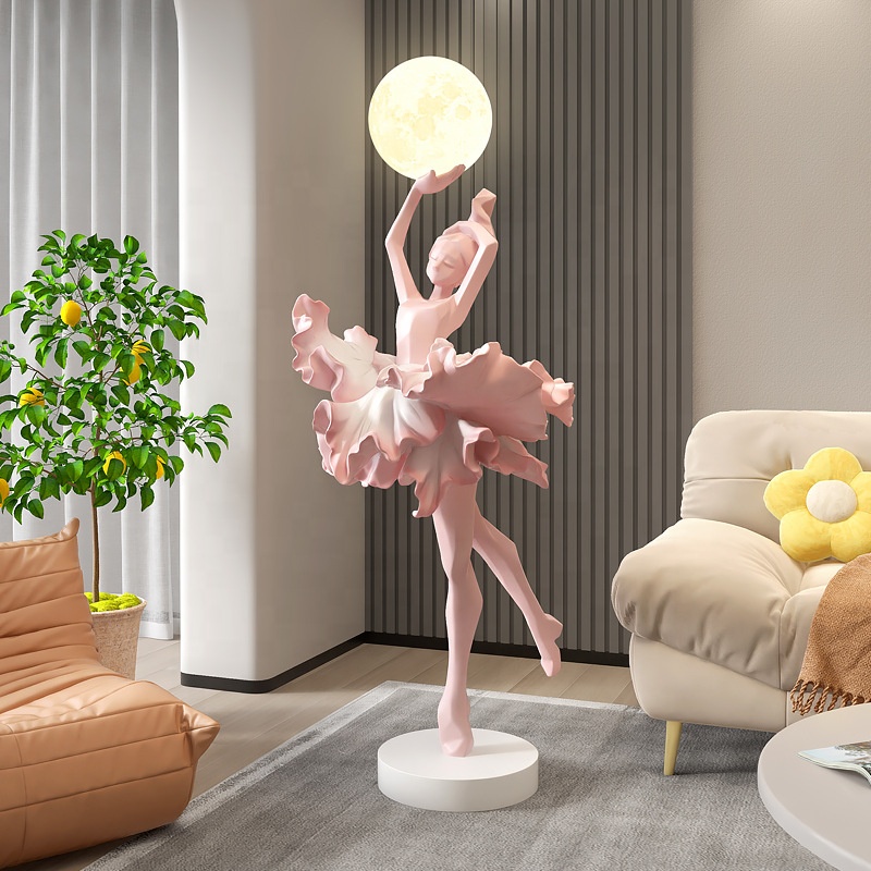 European style French light luxury elegant large ballet dancer art design floor lamp for bedroom hotel exhibition hall