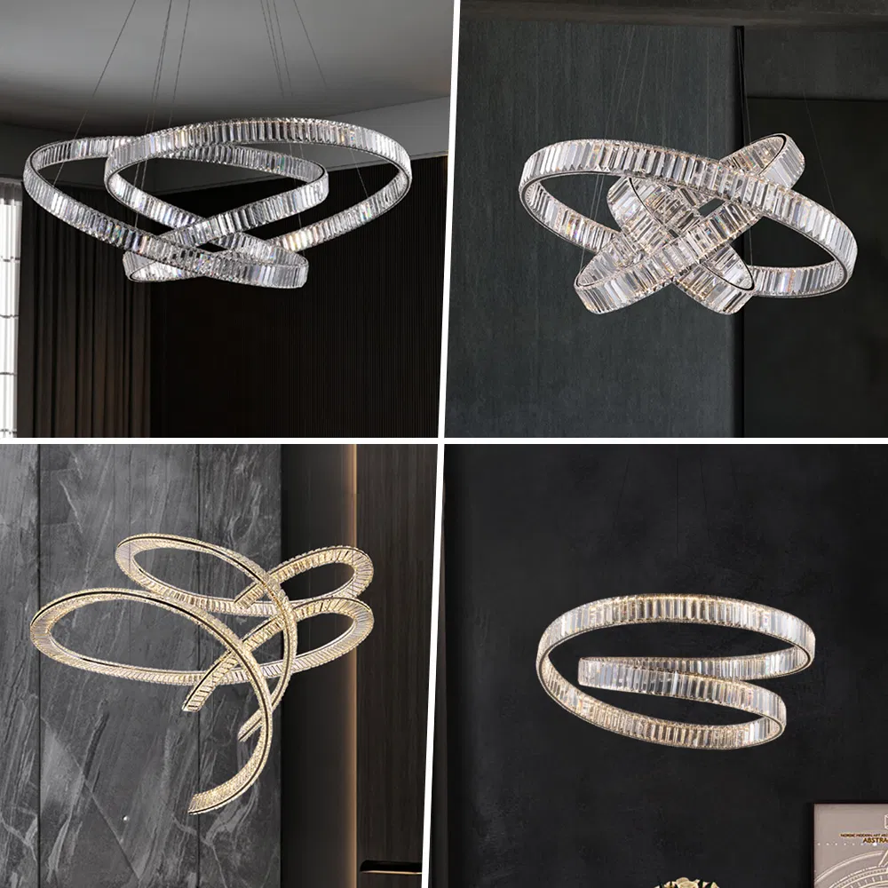 Modern LED Decorative Hanging Lamp Crystal Golden Luxury Customized Chandelier Lighting