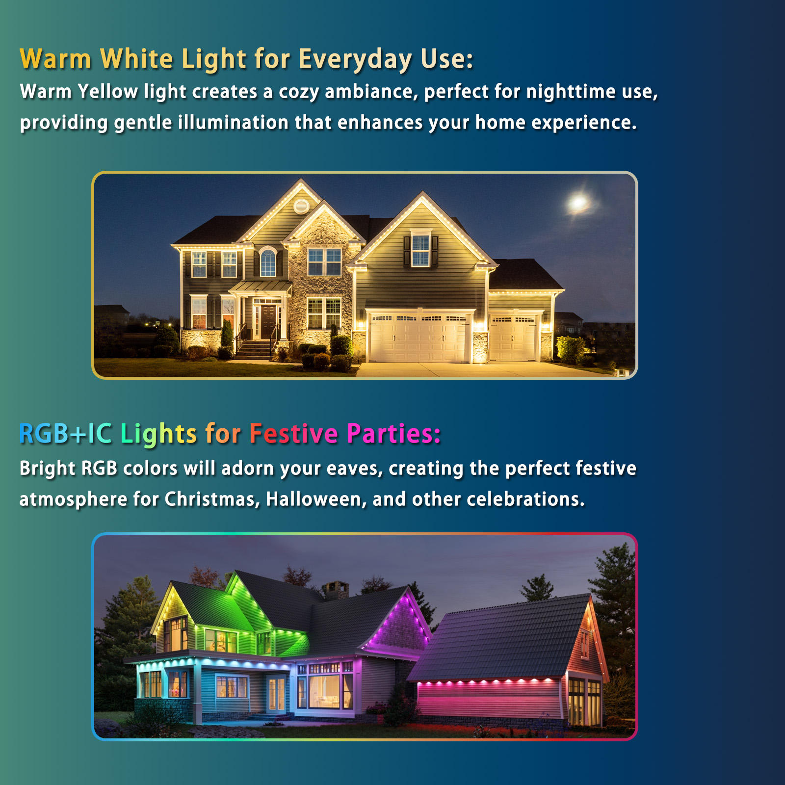 Twinklight 12V IP68 Waterproof Aluminum Track Eaves Landscape Lighting Addressable LED Christmas Outdoor Permanent Point Lights