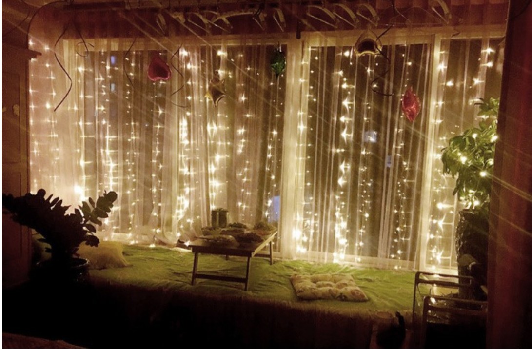 220V RGB Valentine LED Curtain Light 3x3m with IP44 Rating for Indoor and Outdoor Decorations