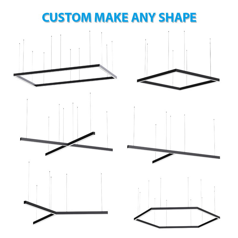 Architectural Linear Decorative Design Pendant Square Office Light Cross Any Shape Diy for Garage Gym Ceiling Lights