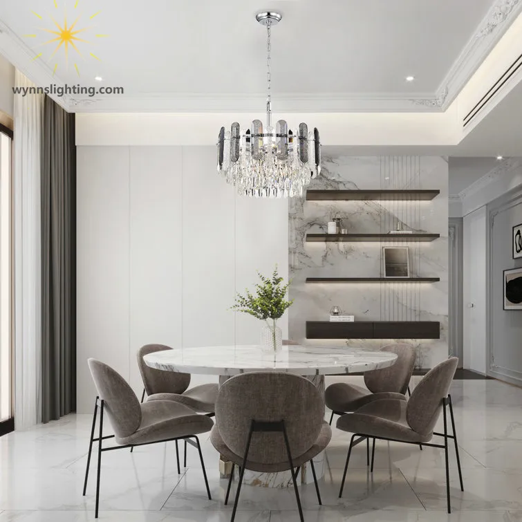 Indoor Chandelier Villa Nordic Residential Decor Light Bedroom Hotel Luxury Decorative Lamp Crystal Pendant Lighting