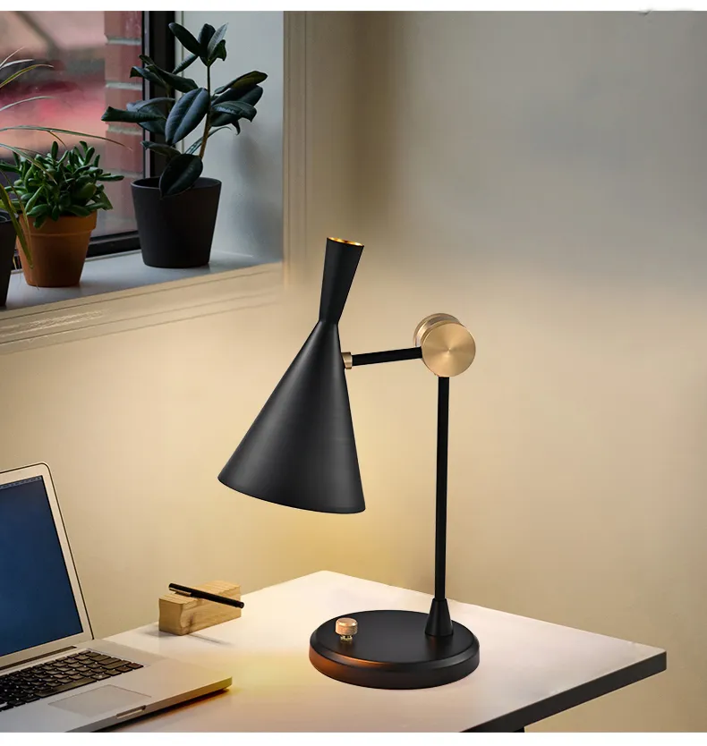Luxury Metal E27 Black Table Lamp
