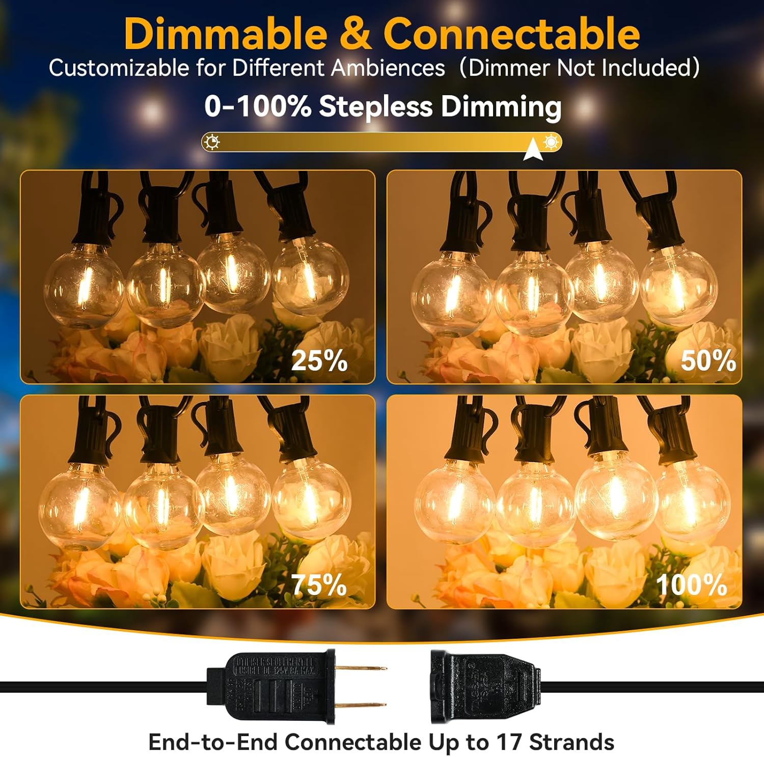 Outdoor Indoor Christmas Garland Decorative Lighting G40 15M 30M 60M for Garden Wedding Globe LED String Light