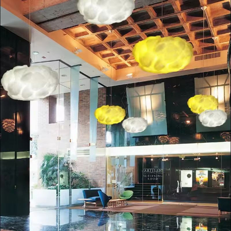 Mounted PVC Fiber Cloud Shade Chandelier Lighting Bar LED Decorative Pendant Lamp for Indoor