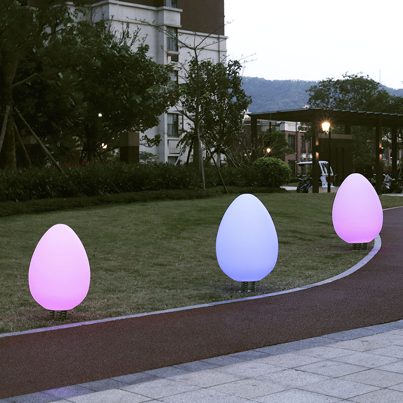 LED Tumbler Egg-shaped Large Outdoor IP55 Waterproof Interactive Color-changing Dimmable Landscape Light Square Park Low Voltage