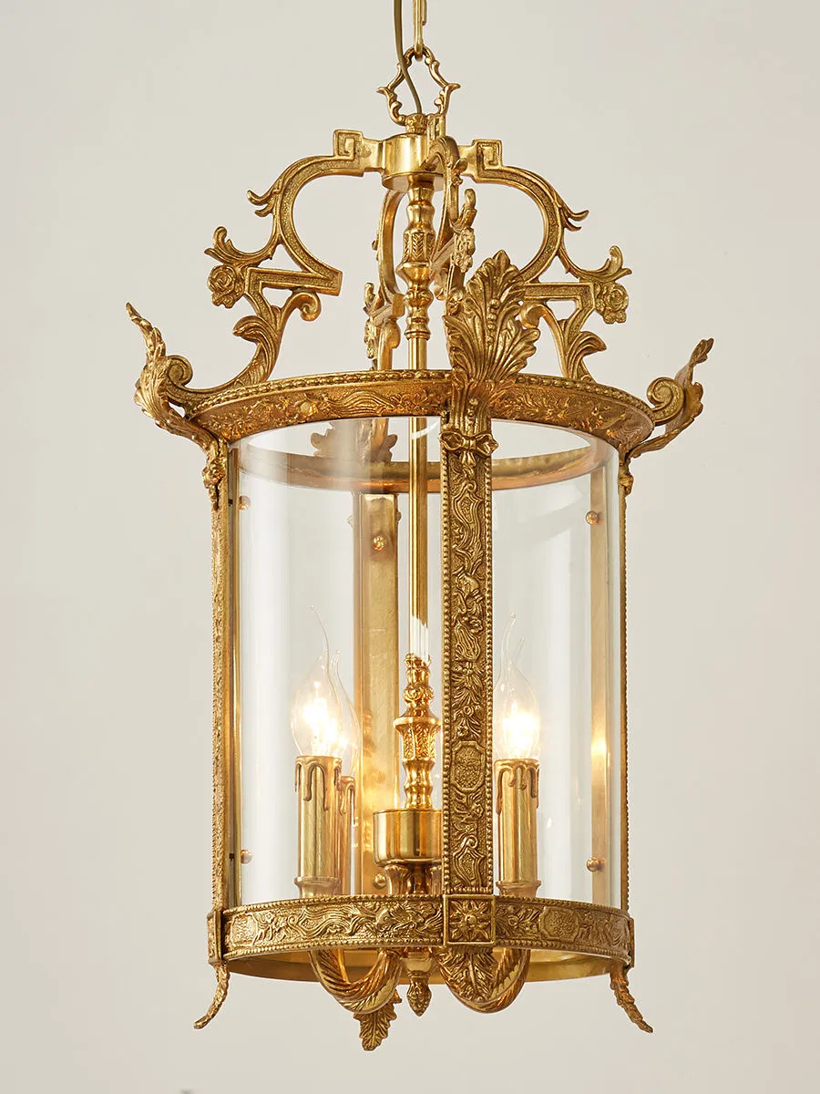 Custom European Style Vintage Lantern Lamp Decorative Lighting Solid Brass Pendant Ceiling Light