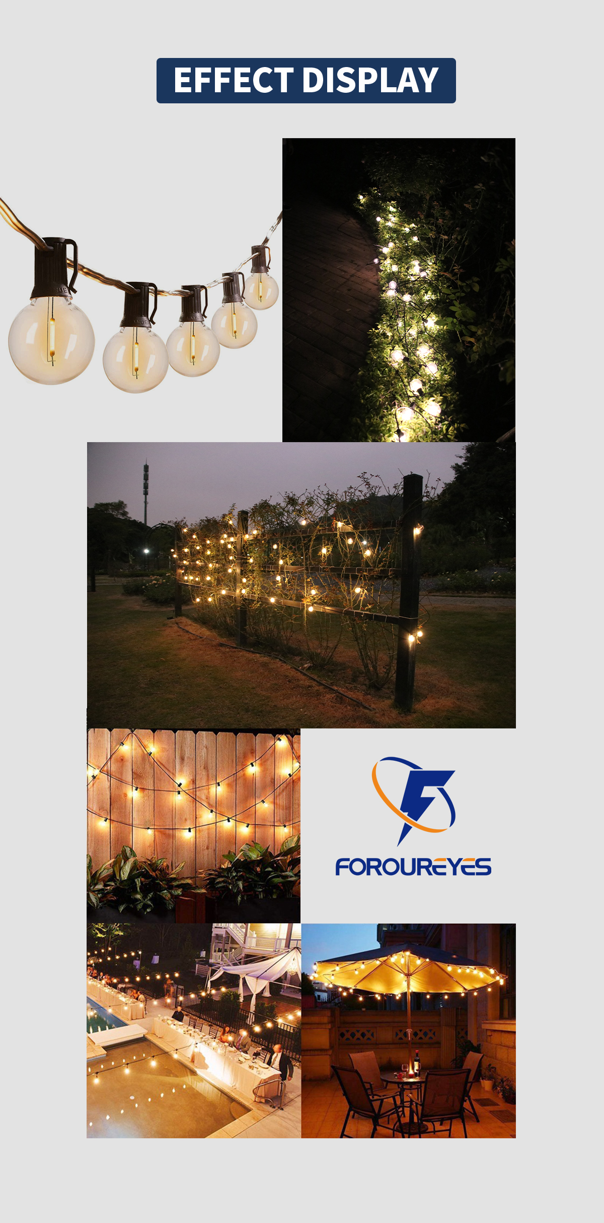 E12 Base Globe LED String Lights