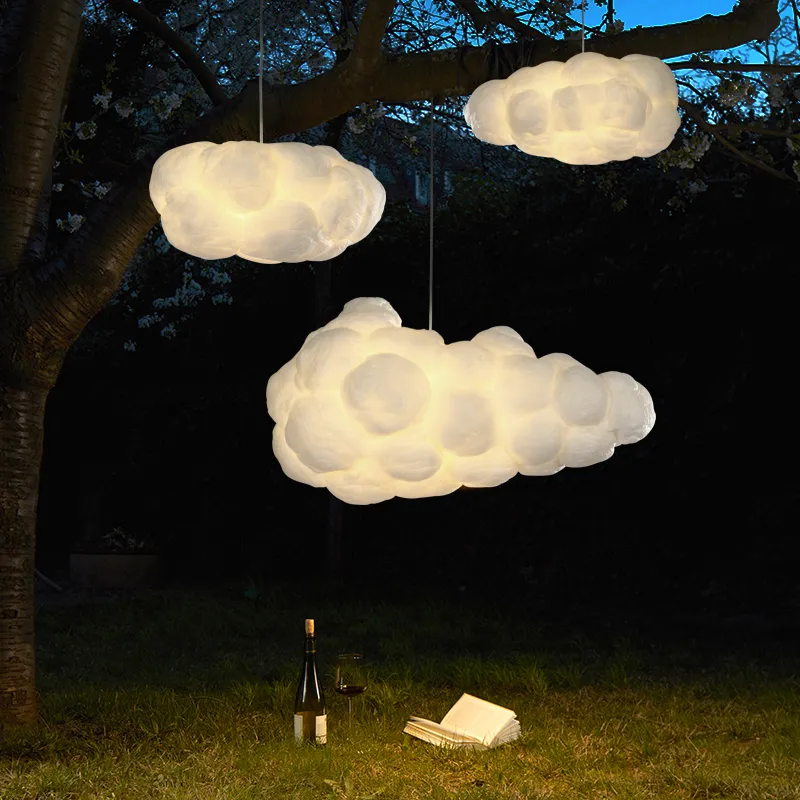 Mounted PVC Fiber Cloud Shade Chandelier Lighting Bar LED Decorative Pendant Lamp for Indoor