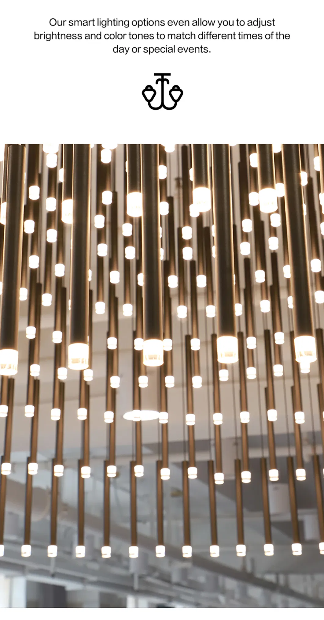 Luxurious Exquisite Stainless Steel Customized Eco-Friendly Decorative Light for Commercial Hall Restaurant