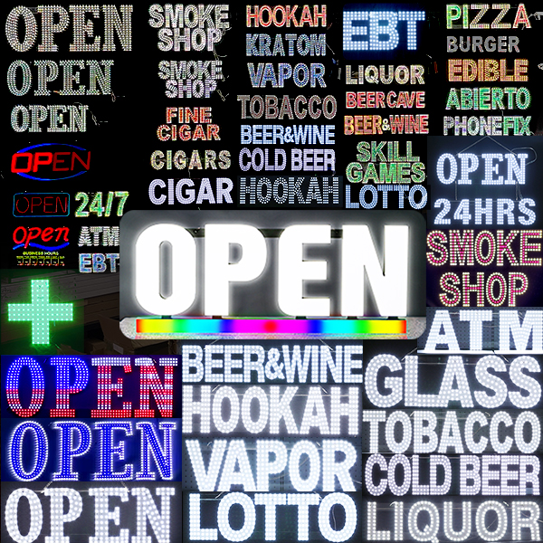 Custom Shop Open Logo Letter Illuminated Light Advertising Acrylic Backlit Board Sign Business Bar Store Rgb Led Neon Flex