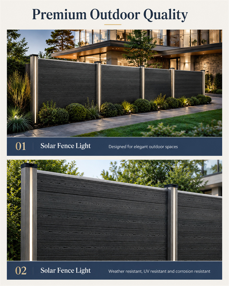 Solar Fence Lighting System for Villa Garden