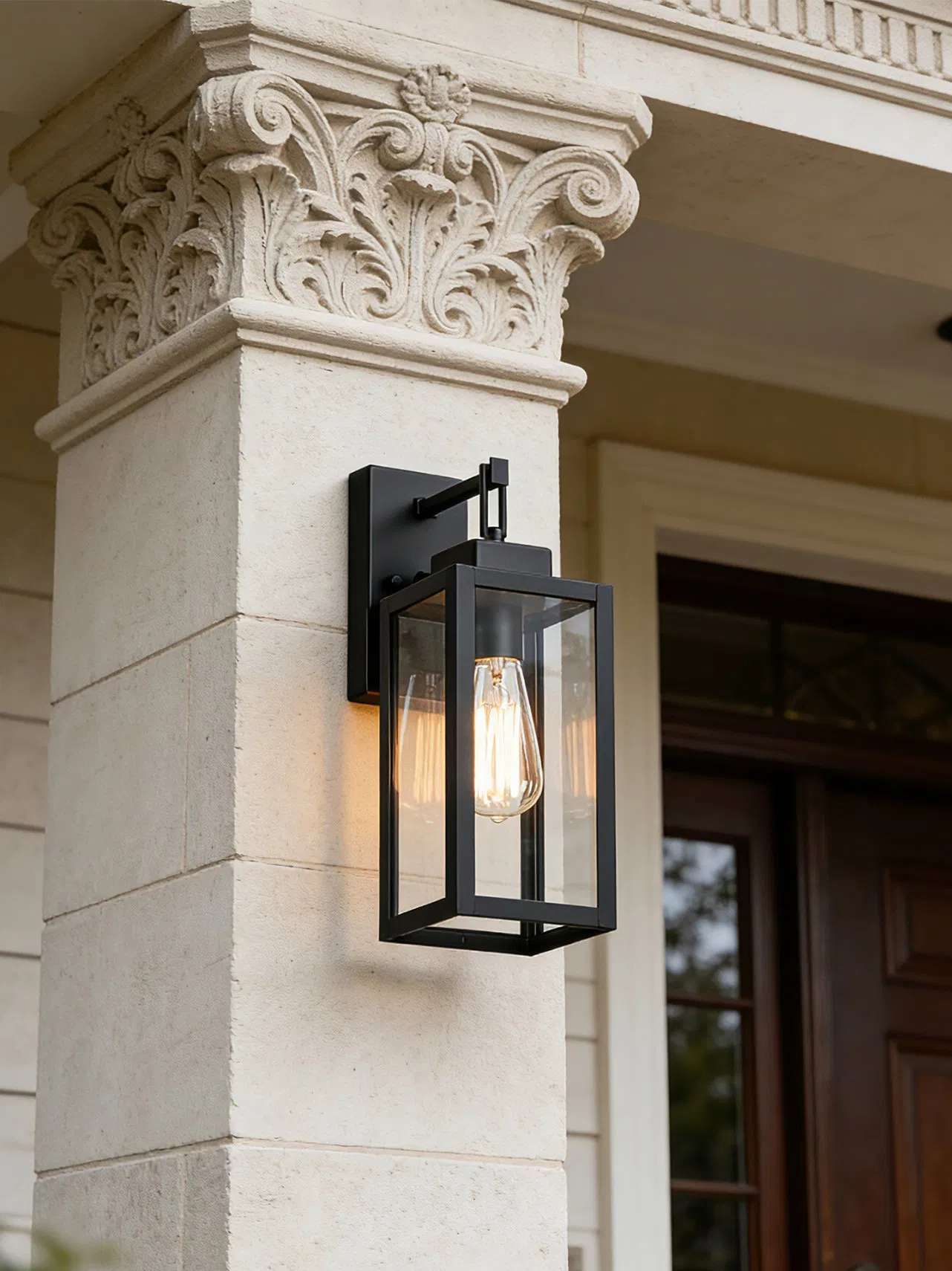 Black Rectangular Outdoor Lantern for Residential Commercial and Hospitality Use
