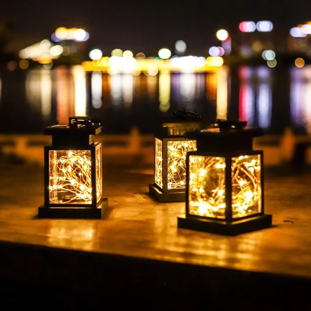 Hanging Solar Lanterns Outdoor Waterproof Lantern Decorative Lamp 20 LED Solar Powered Lighting